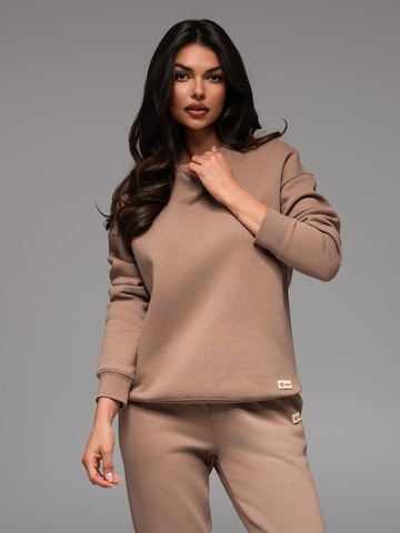 Sweat-shirt Ombre en marron