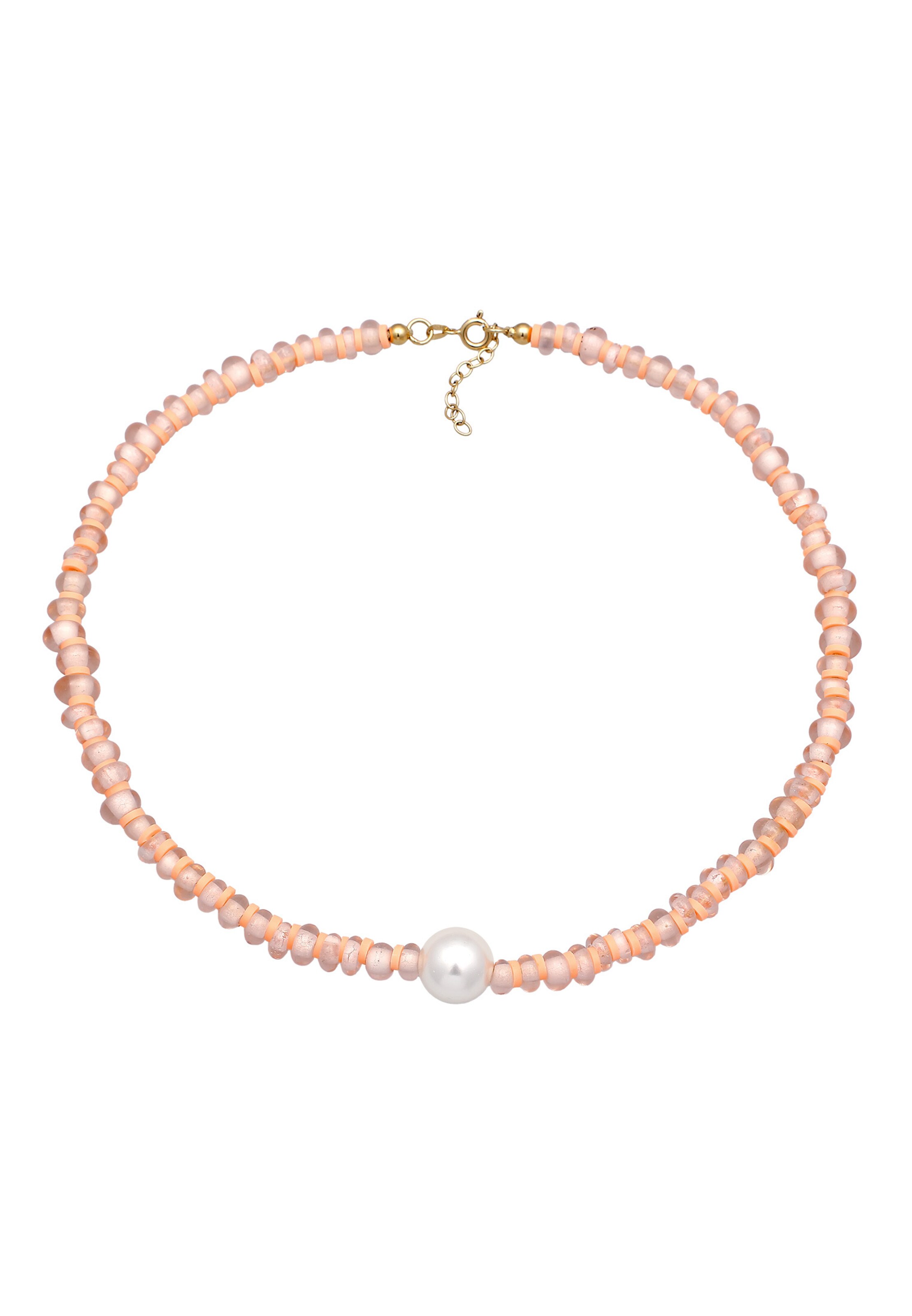 ELLI Kette in gold / rosa / perlweiß, Produktansicht