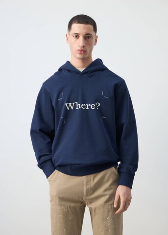 MANGO MAN Sweatshirt 'Fanbon1' in Blue: front