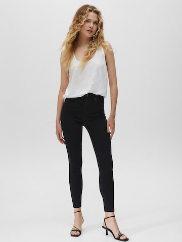 Pull&Bear Skinny Jeans in Zwart: voorkant