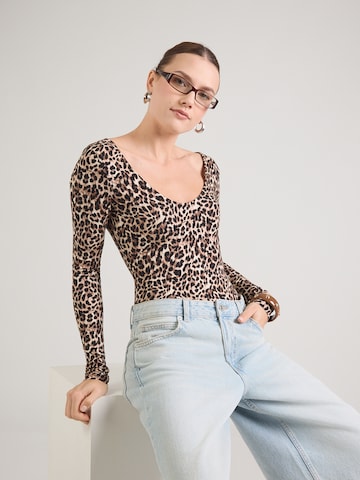 ABOUT YOU Боди-футболка 'Drew' в Коричневый: спереди