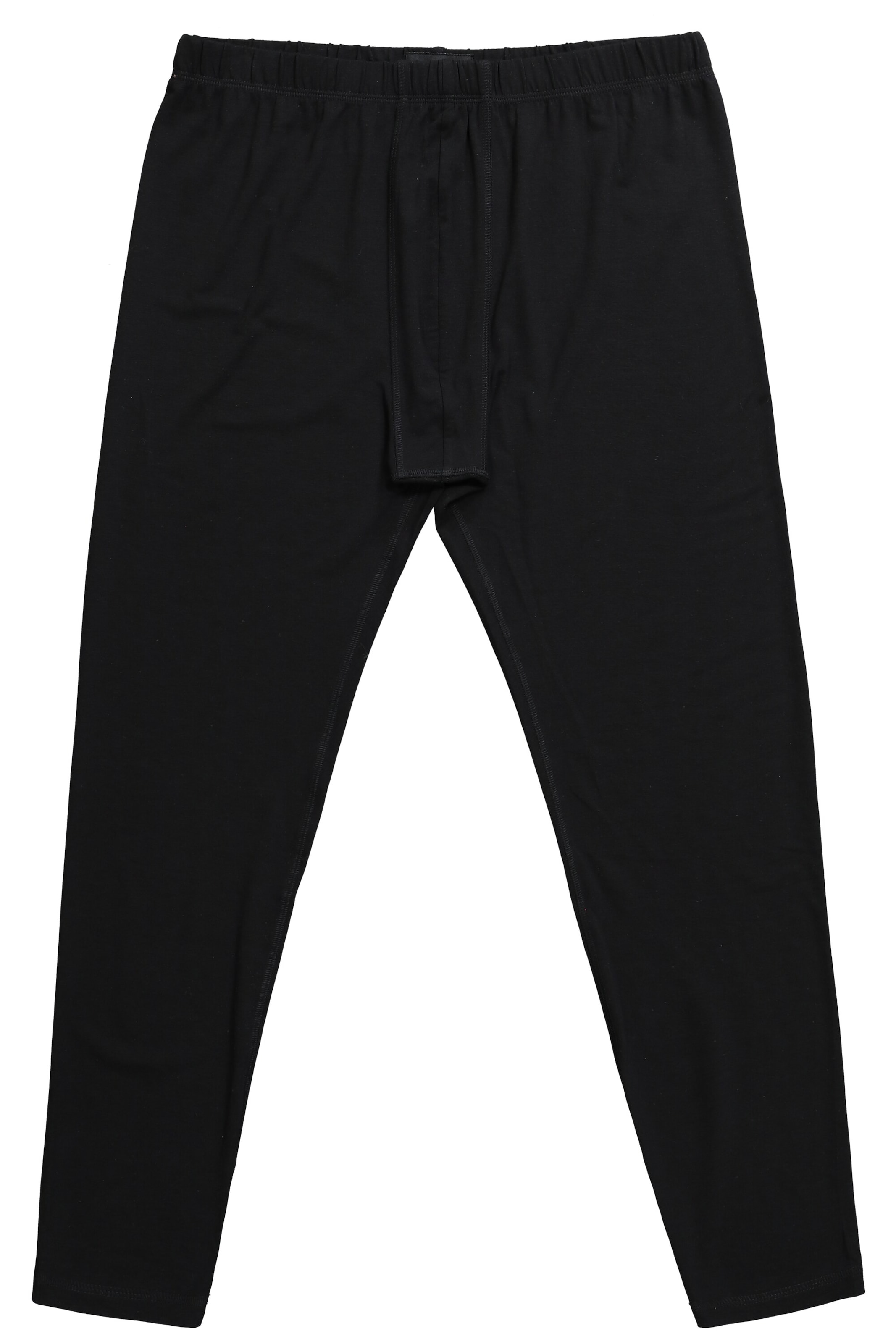Men Plus Long Johns in Black: front
