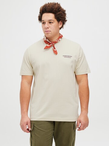 balta Jack & Jones Plus Marškinėliai 'JORIslington': priekis