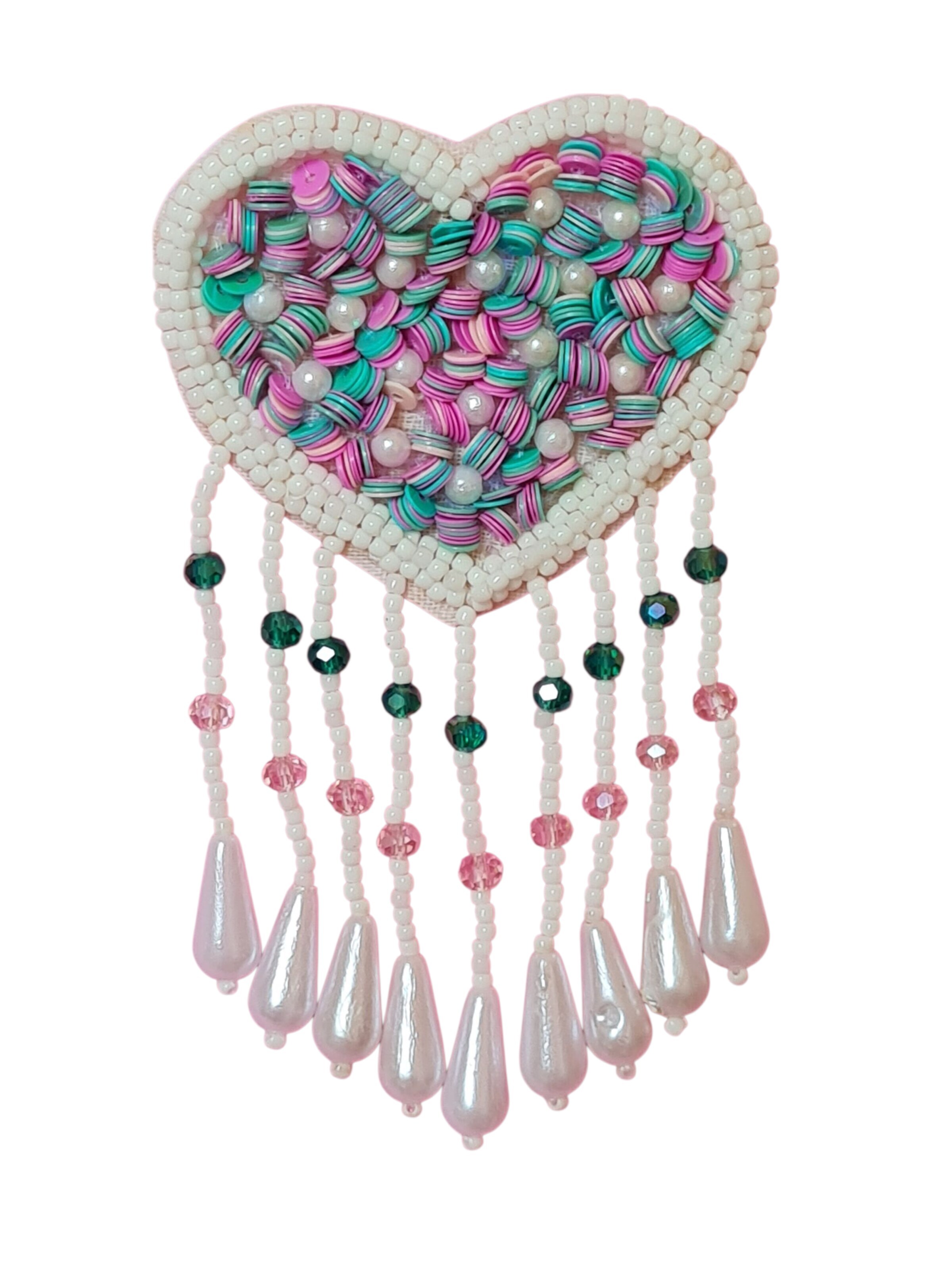 PfauGermany Earrings 'Heart Beat' in White: front