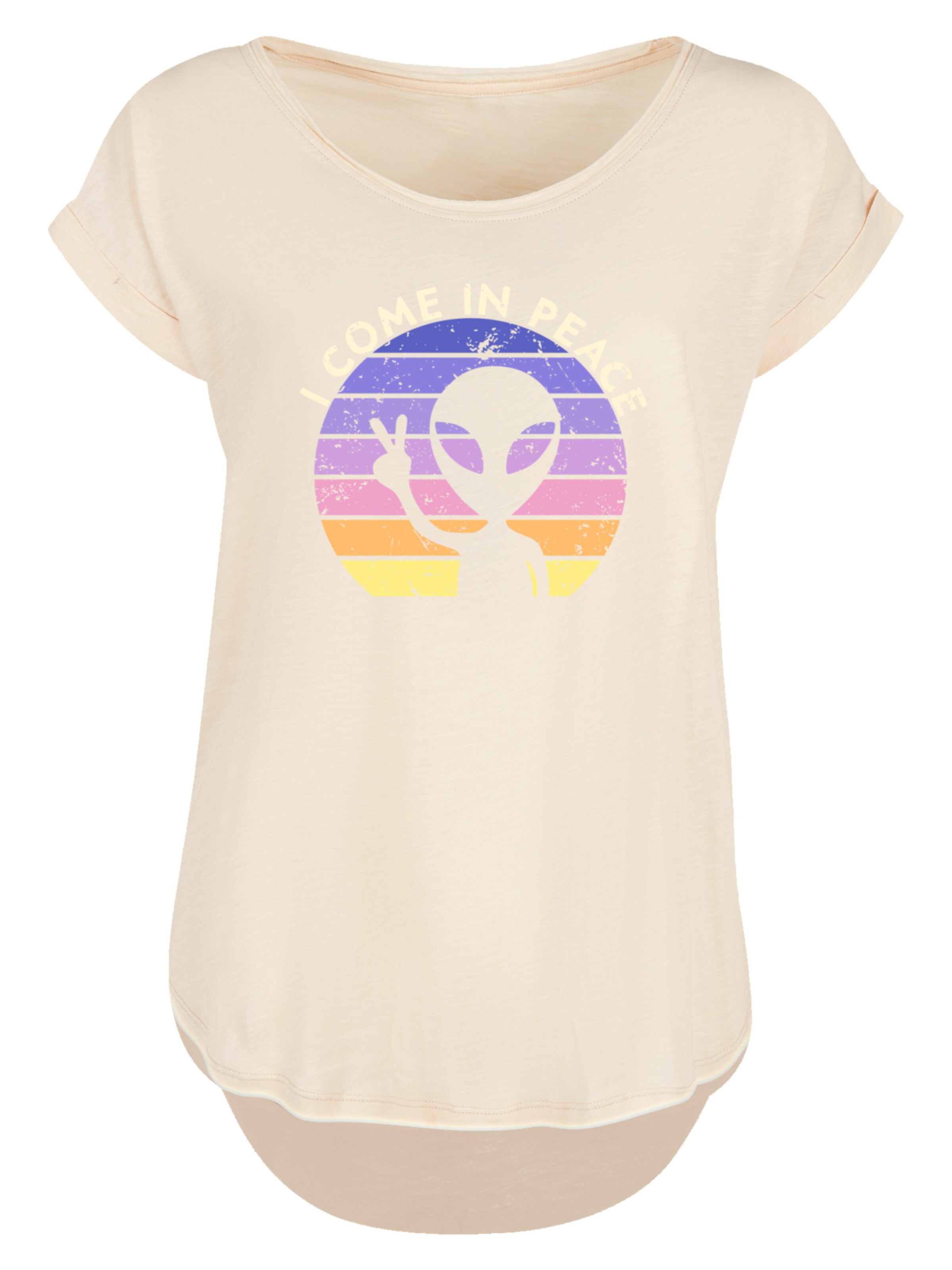 F4NT4STIC Shirt 'Alien Peace Sunset' in Beige: front