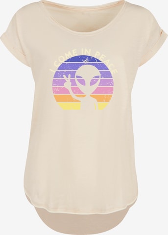 T-shirt 'Alien Peace Sunset' F4NT4STIC en beige : devant