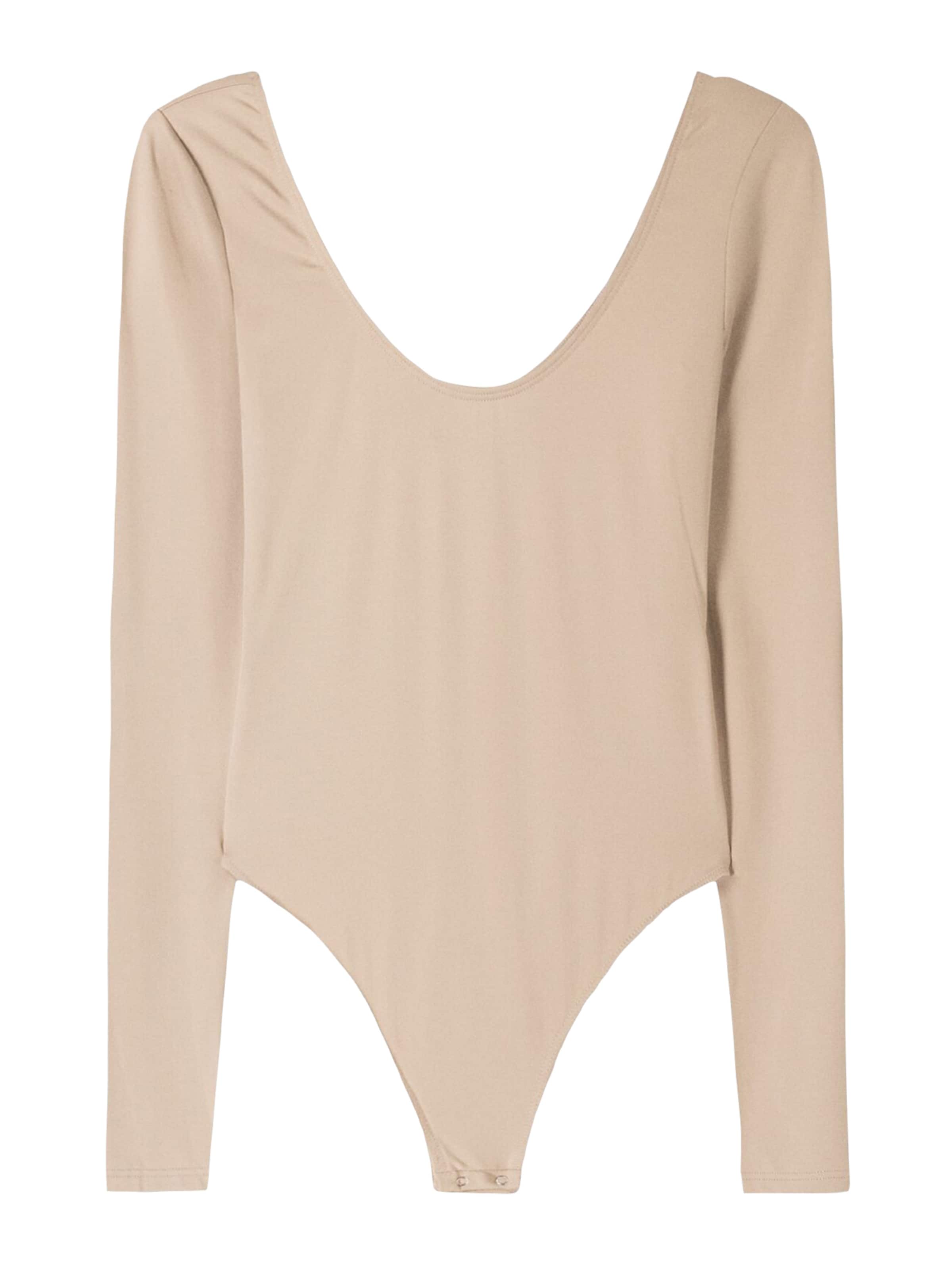 Bershka Shirt bodysuit in Beige: front