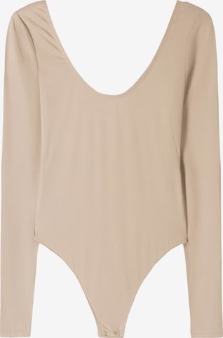 Body a maglietta di Bershka in beige: frontale