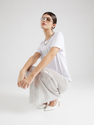 PIECES Shirt 'SQUAD' in White