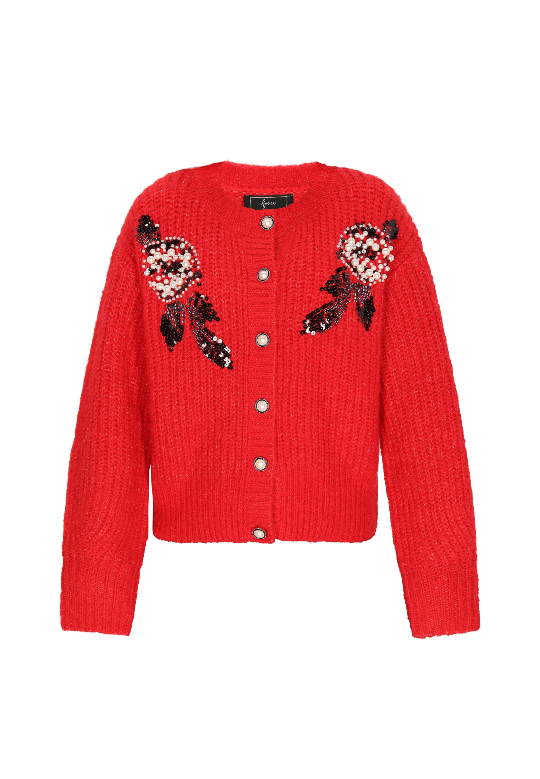 faina - Cárdigan en rojo: frente