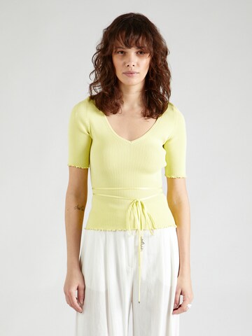 HUGO - Pullover 'Simble' em amarelo: frente