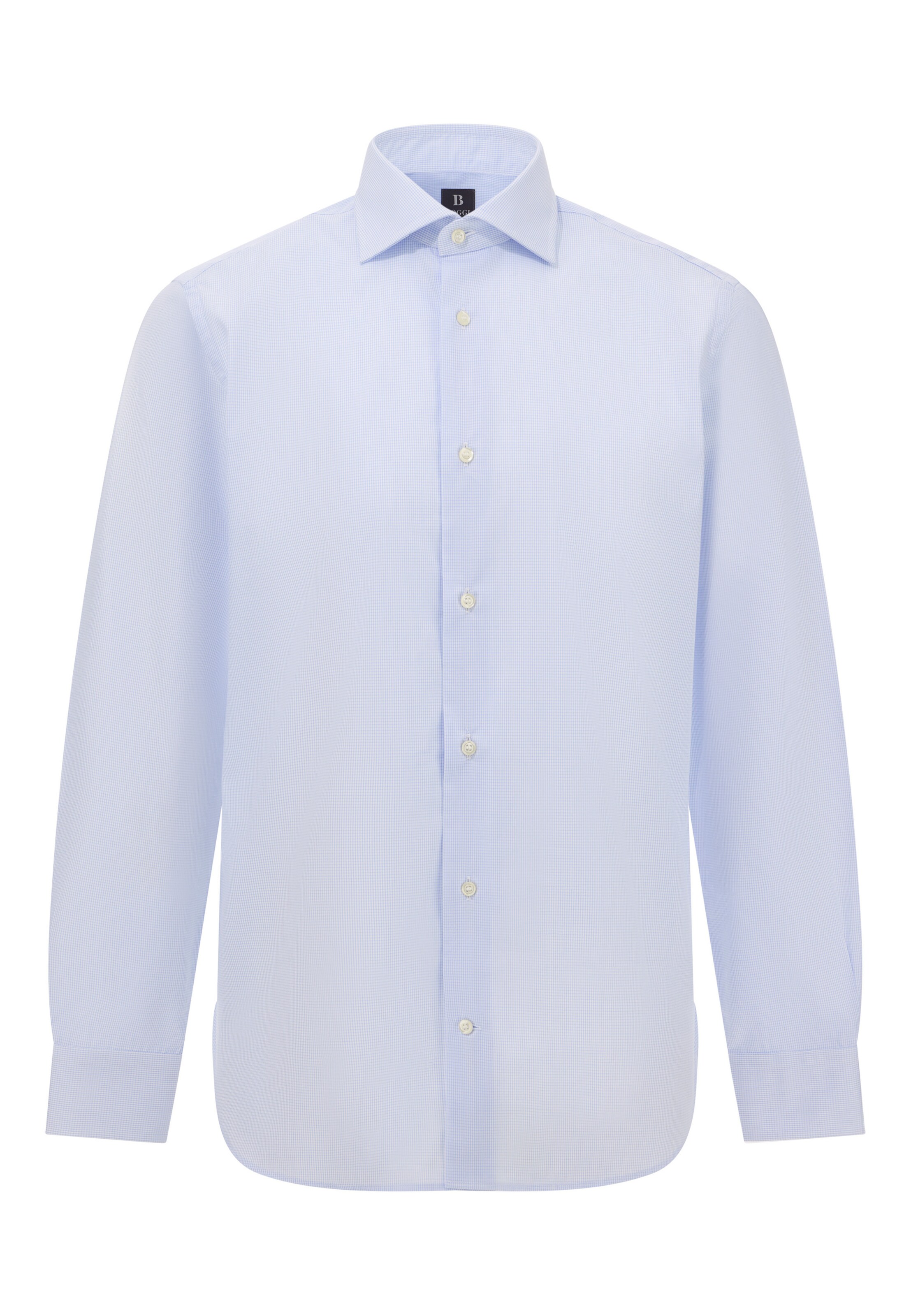 Boggi Milano Slim fit Overhemd 'Check Windsor' in Blauw: voorkant