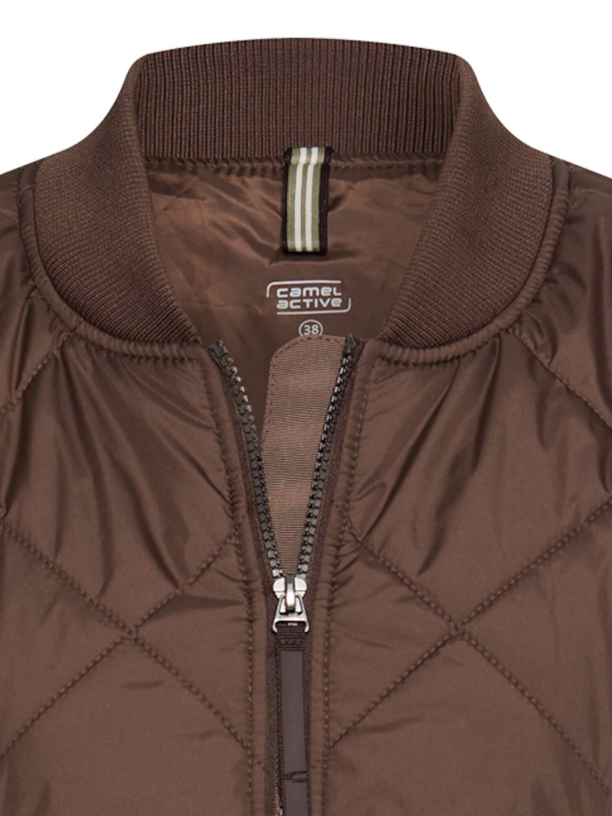 CAMEL ACTIVE Oversize Bomberjacke mit Diamantsteppung in Braun