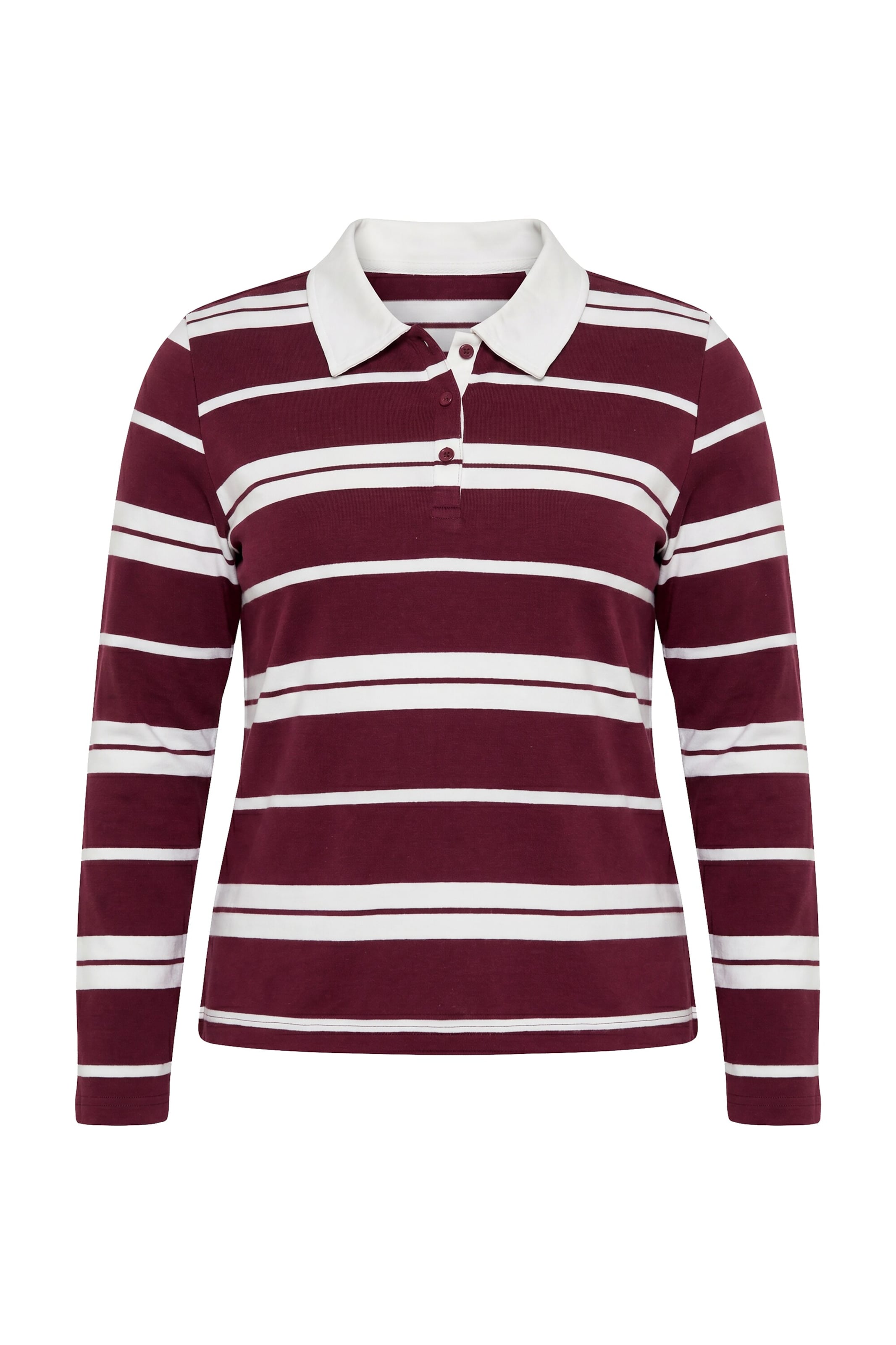 Ulla Popken Shirt in M-L in weinrot / weiß, Produktansicht