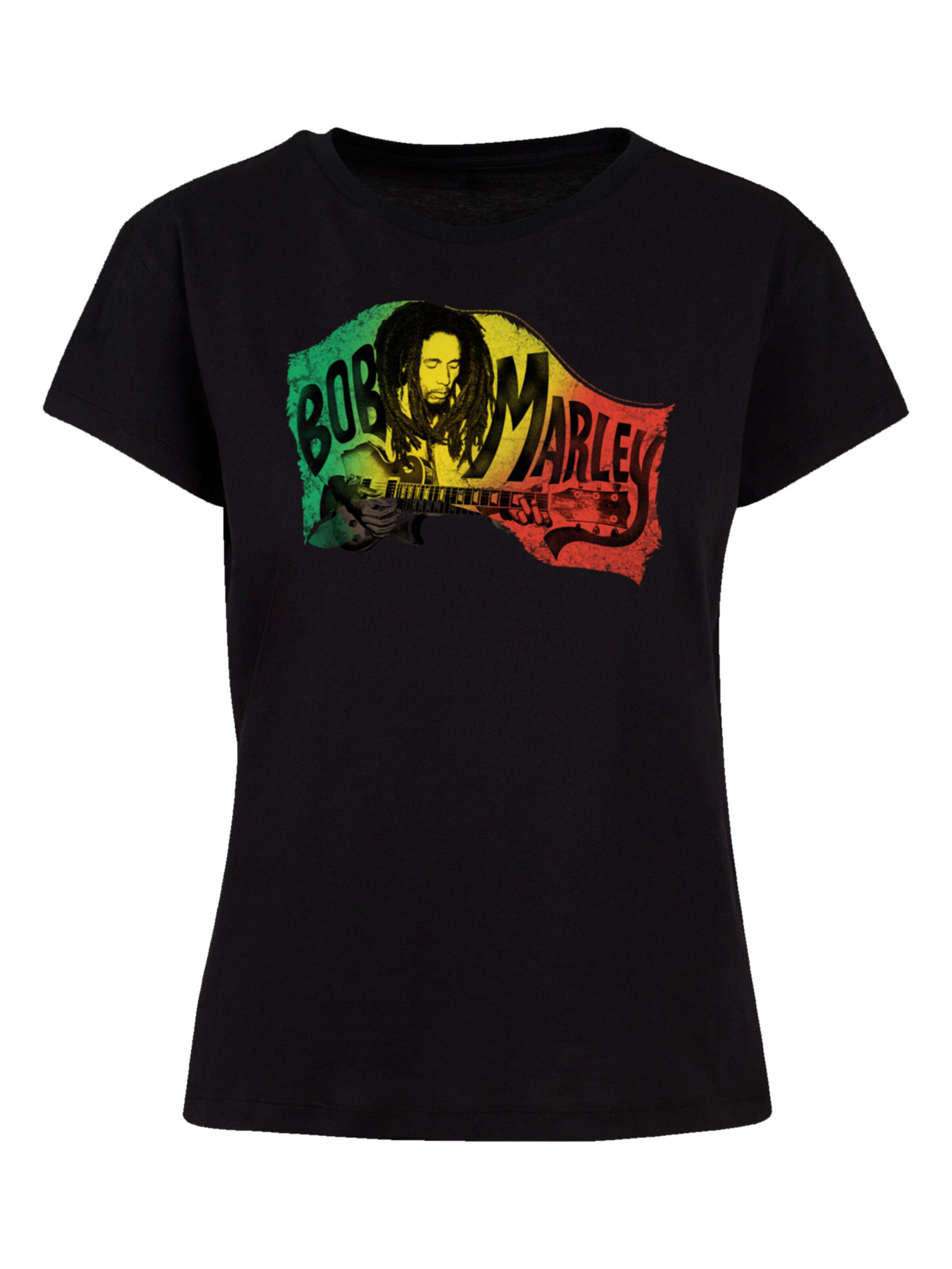 F4NT4STIC Shirt 'Bob Marley' in Zwart: voorkant