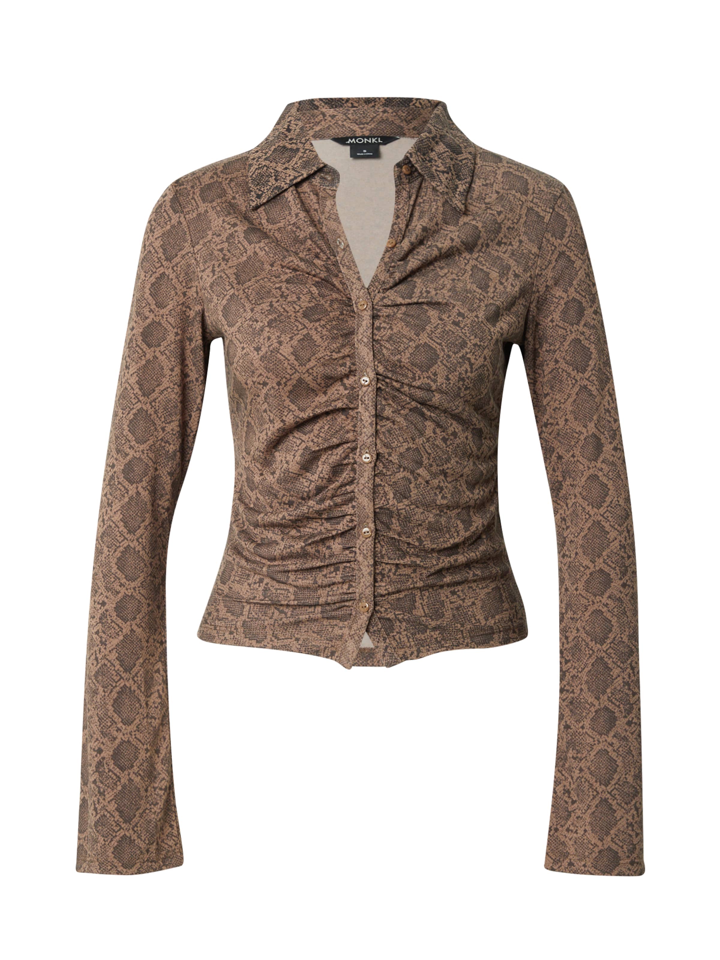 Monki Bluzka w kolorze brązowy: przód