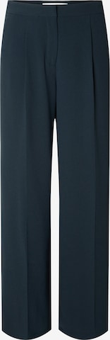 SELECTED - Pierna ancha Pantalón de pinzas 'TINNI' en azul: frente