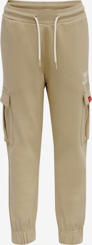 Hummel Tapered Workout Pants 'Frankie' in Beige: front