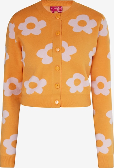 swirly Strickjacke in orange / weiß, Produktansicht