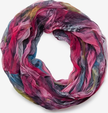 styleBREAKER Schlauchschal 'Loop mit Feder Muster' in Pink: Vorderseite