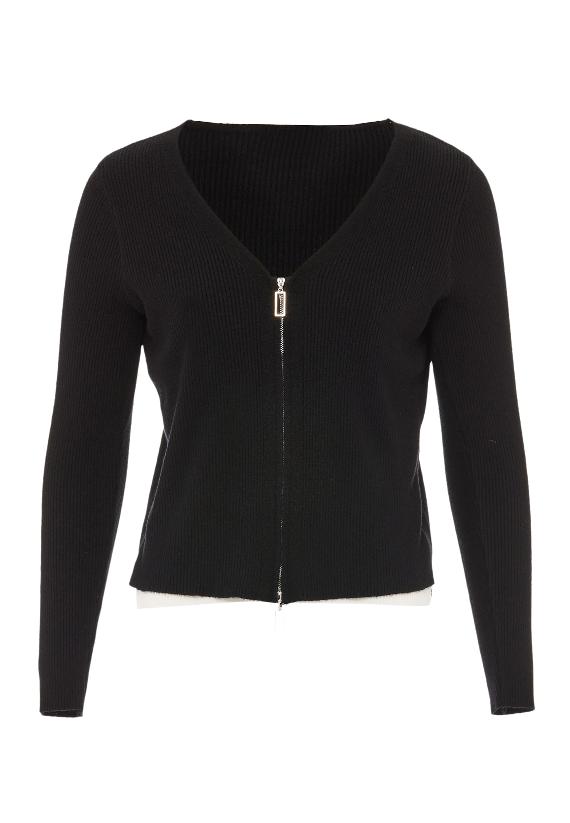 LEOMIA Knit cardigan in Black: front