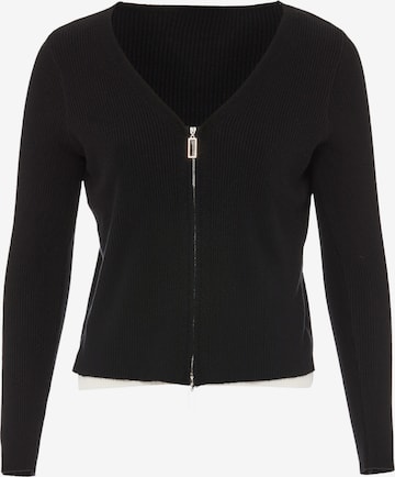 LEOMIA Knit Cardigan in Black: front