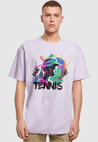 Merchcode Shirt 'Tennis Love' in Lila: voorkant