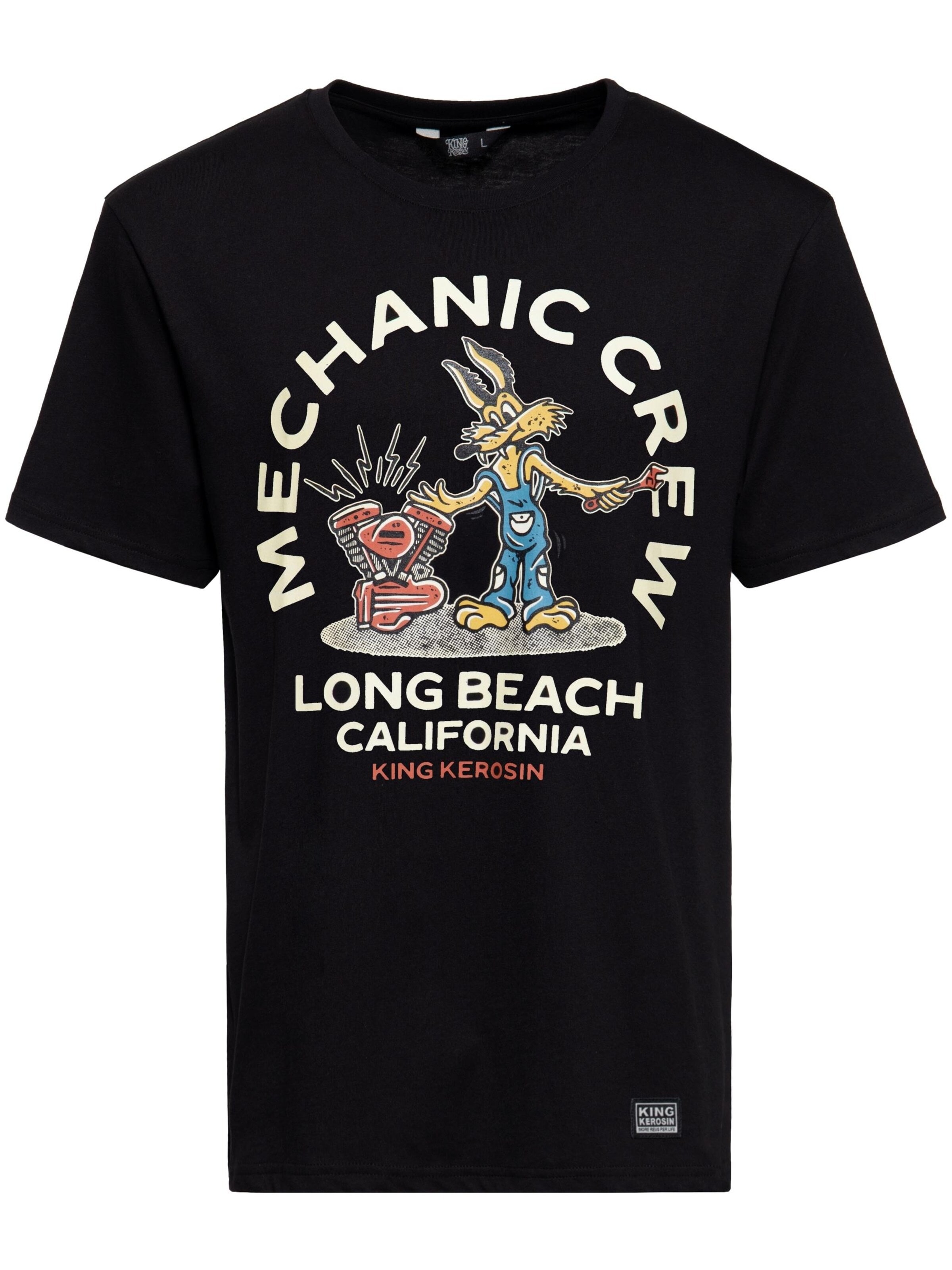 King Kerosin Shirt 'Mechanic Crew'‌‌‌‌ in Schwarz: Vorderseite