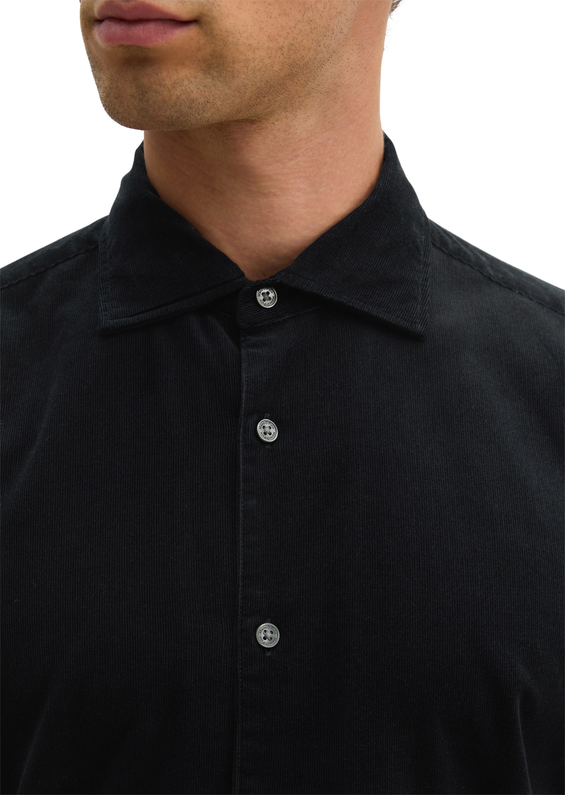 Marc O'Polo Regular fit Button Up Shirt in Black: front