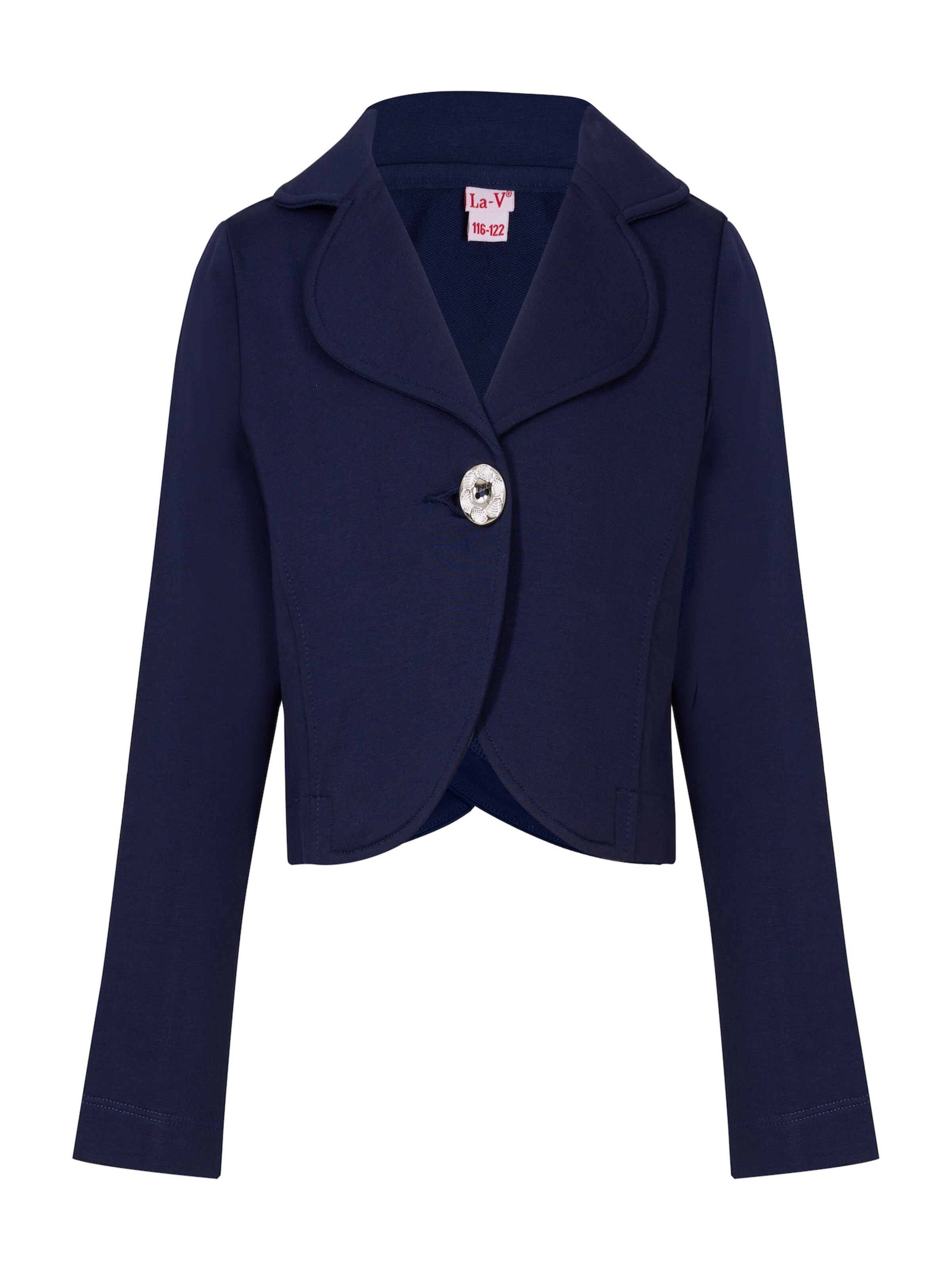 La V Bodywarmer 'Vest met klassie kraag' in Blauw: voorkant
