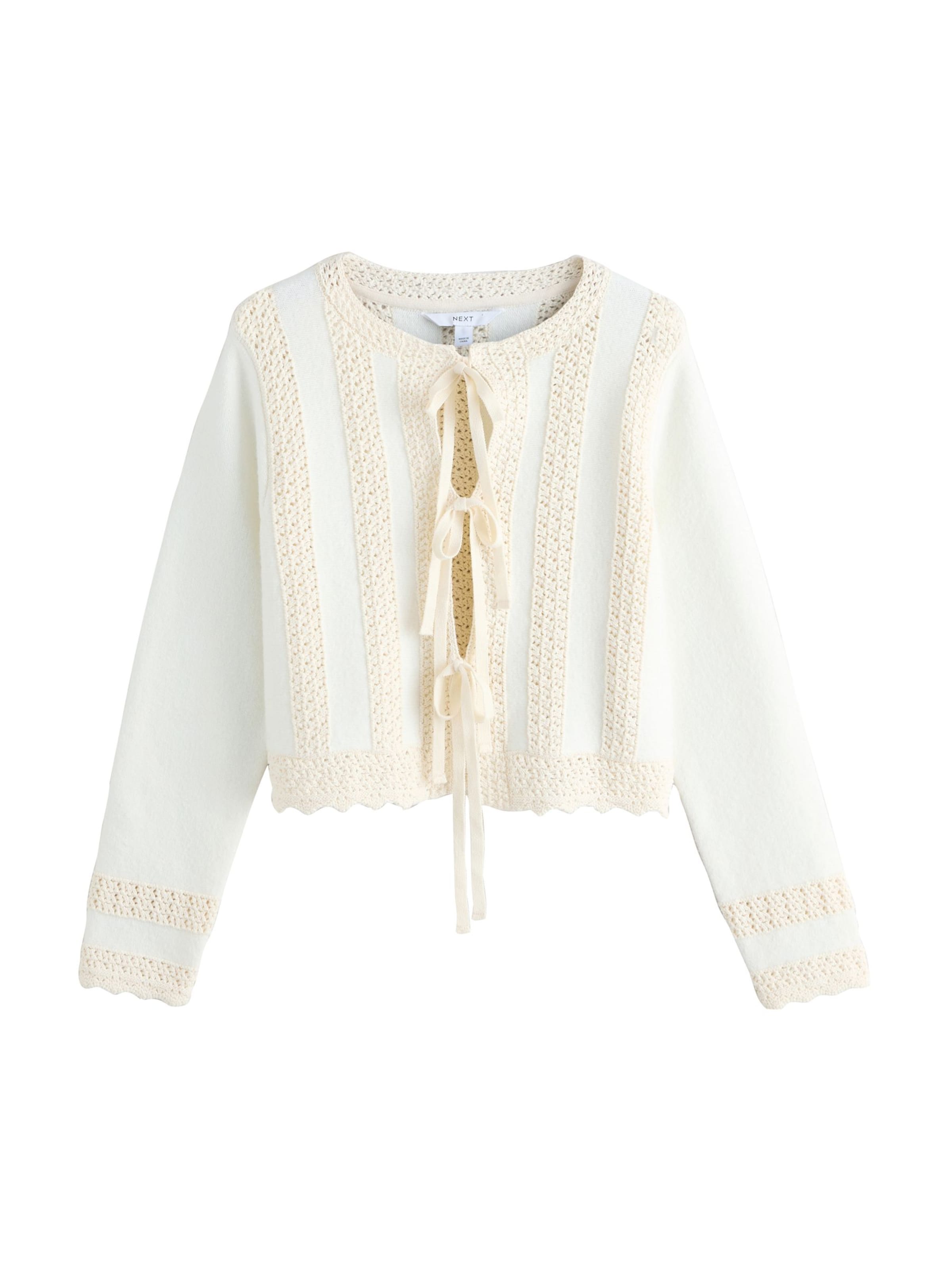 Next Πλεκτή ζακέτα σε μπεζ: μπροστά