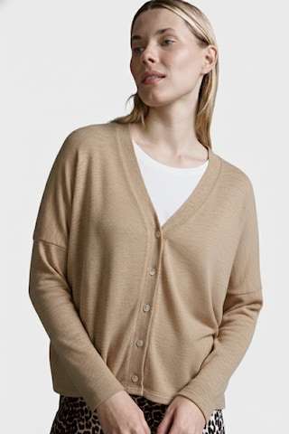 Cotton Candy Knit cardigan in Beige: front