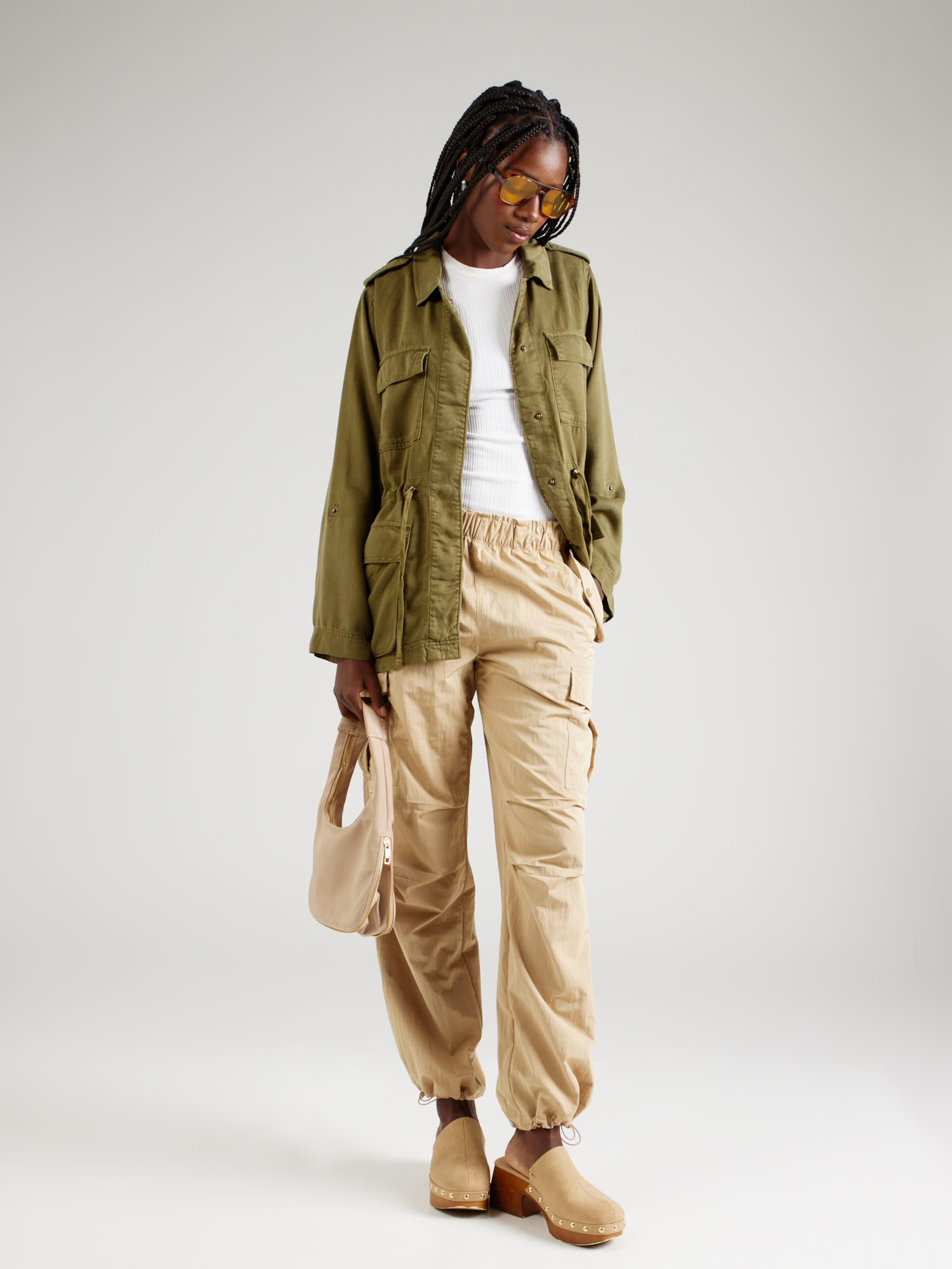 Only Between Season Jacket KENYA female green plain colored size XXS