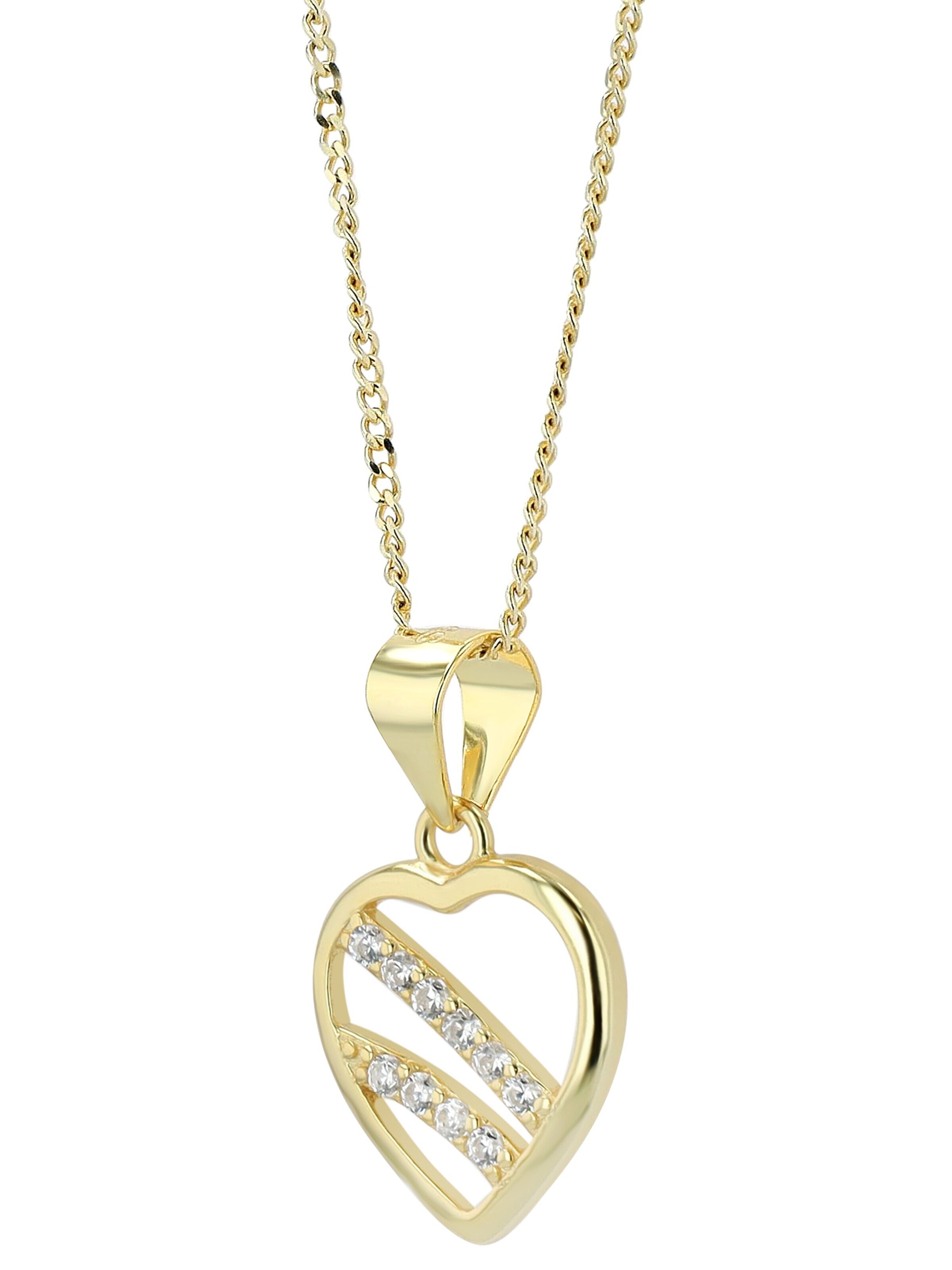 Akzent Pendant '"Kokoro" aus 925 Sterlingsilber, rhodiniert, langlebig' in Gold: front