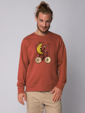 Watapparel Sweatshirt ' Banana Rider ' in Bruin: voorkant