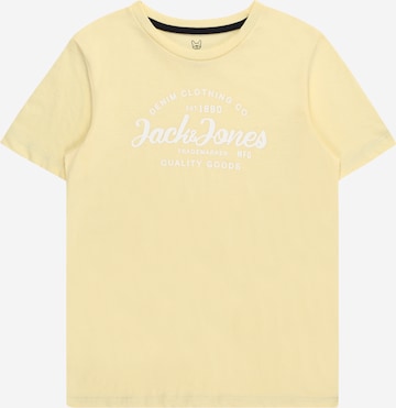 Jack & Jones Junior T-shirt 'FOREST' i gul: framsida