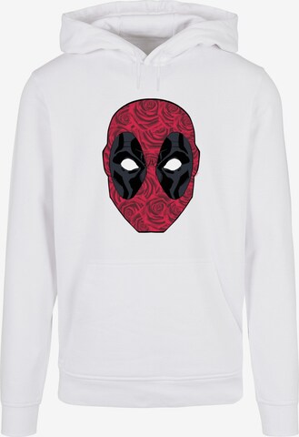 ABSOLUTE CULT Sweatshirt 'Deadpool - Head Of Roses' in White: front