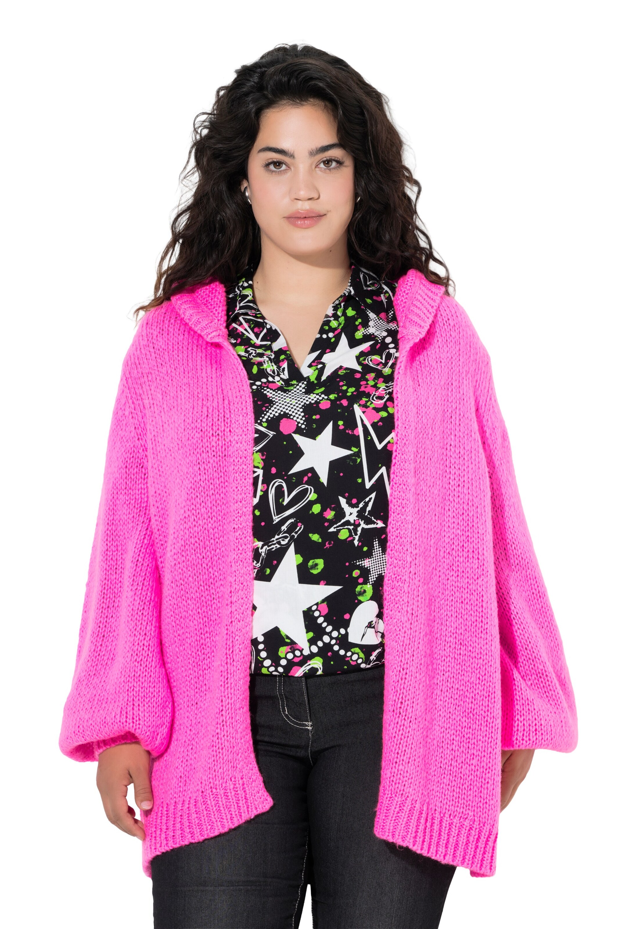 Angel of Style Strickjacke in Lila: Vorderseite