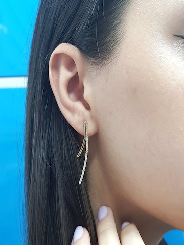 EinStein Diamant Earrings 'Tennis' in Gold: front