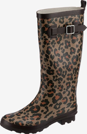 Inselhauptstadt Gummistiefel in braun / cognac / schwarz, Produktansicht