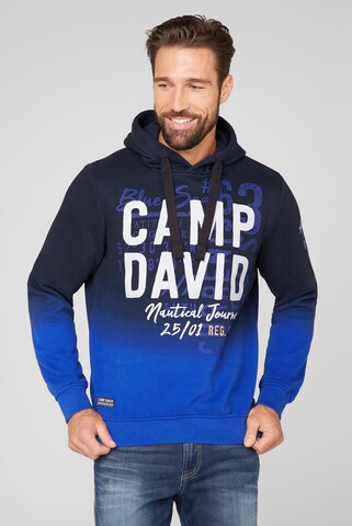 Sweat-shirt CAMP DAVID en bleu : devant