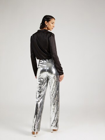 Gina Tricot Regular Trousers in Silver