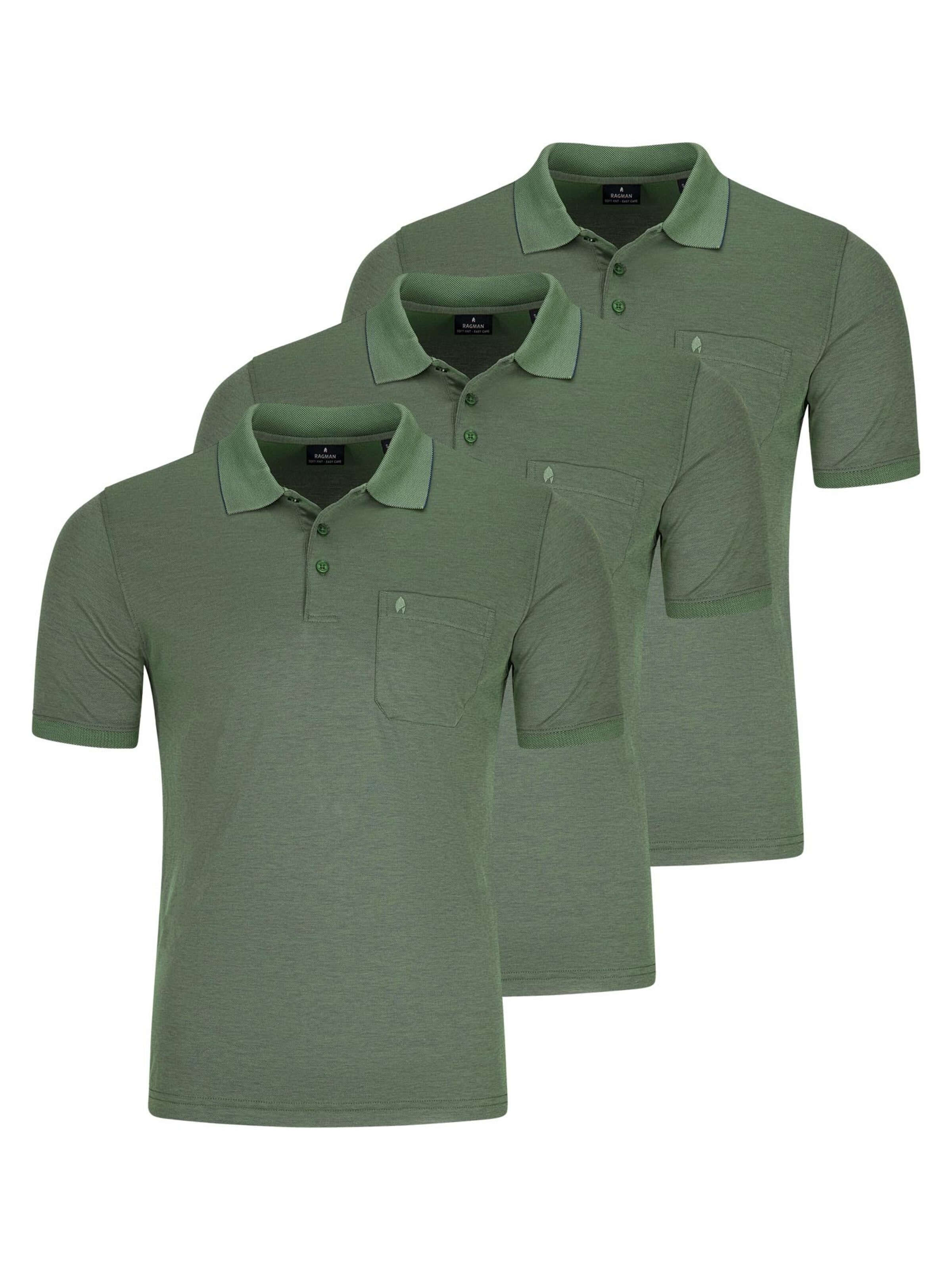 Ragman Shirt 'Basic' in Groen: voorkant