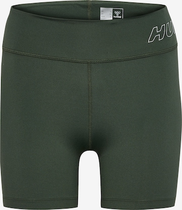 Skinny Pantalon de sport 'Fundamental' Hummel en vert : devant