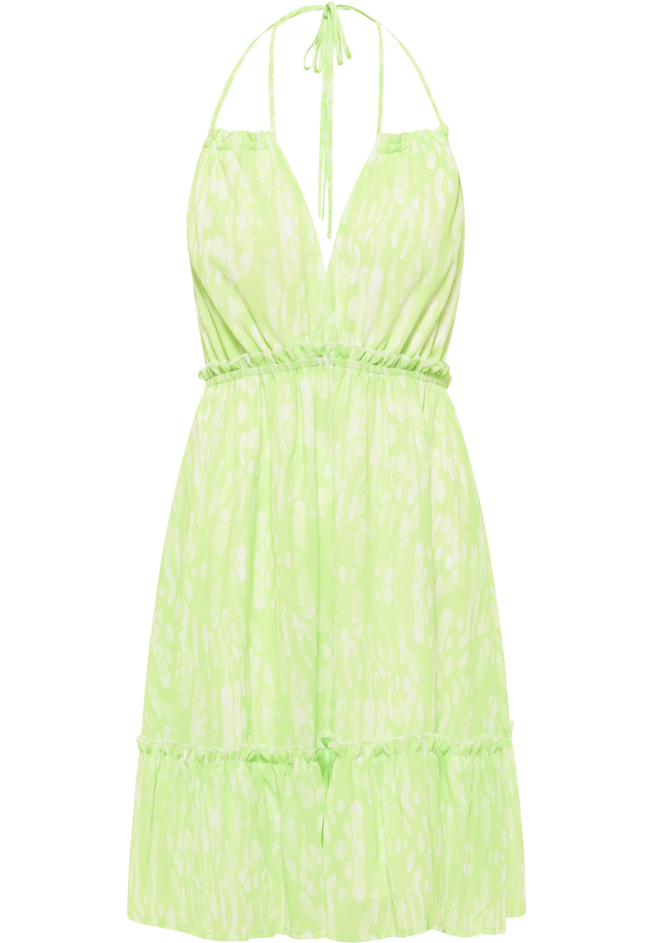 Rochie de vară IZIA pe verde kiwi / alb, Vizualizare produs