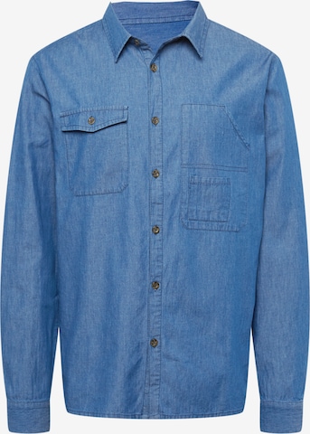 ABOUT YOU x Alvaro Soler Regular fit Button Up Shirt 'Baran' in Blue: front