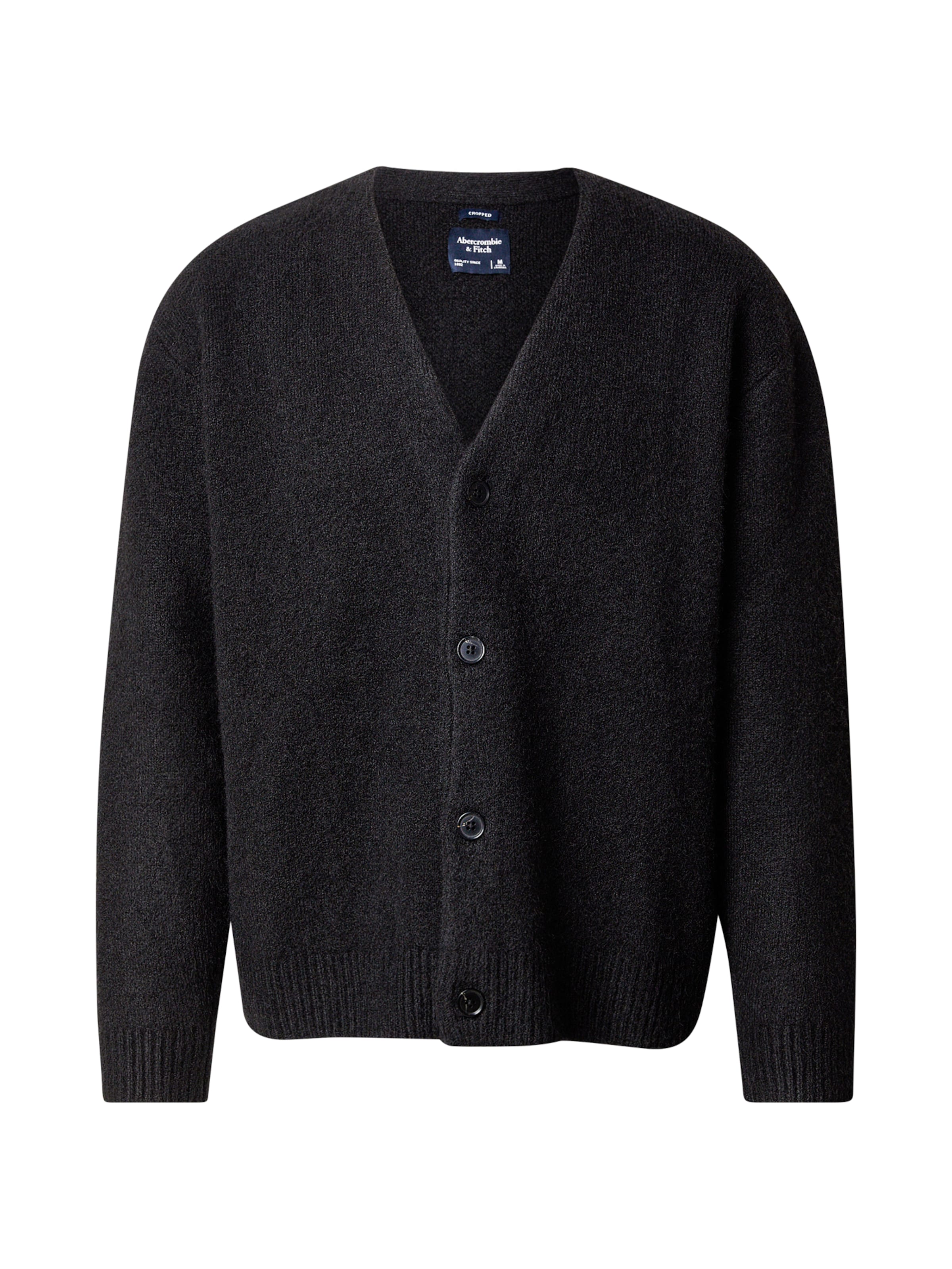 Abercrombie & Fitch Neuletakki värissä musta: etupuoli