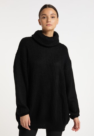 RISA - Pullover oversized em preto: frente