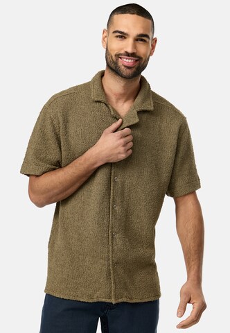 INDICODE JEANS Regular fit Button Up Shirt 'Raney' in Green: front