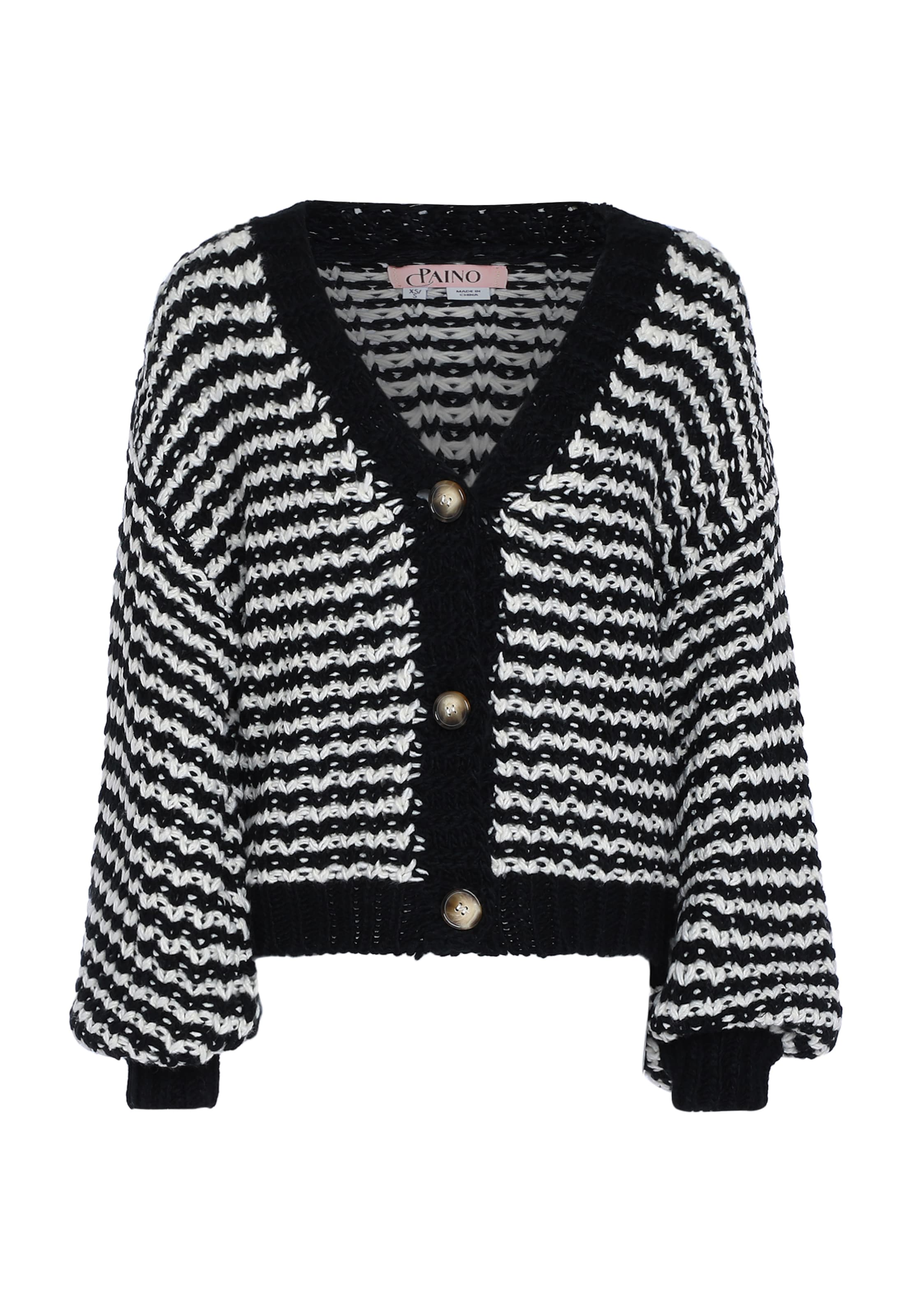 paino Strickjacke in Schwarz: Vorderseite